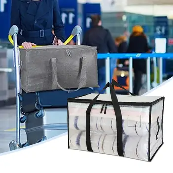 Голям чанта за преместване Голям чанта за движение с преносим дръжка с цип, складное многофункционално одеало, дрехи, одеяло