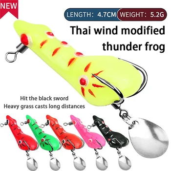 Thunder Frog 4,7 см 5,2 грама на Мини Двойна кука Тайланд Road Runner е Фалшива Примамка Пайети Модифицирана Риболов на невярна стръв thunder Frog