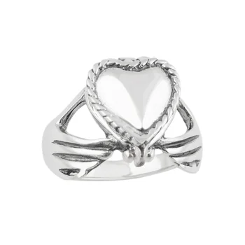 Просто и творческа пръстен за любов, женско модно ретро-преносимо пръстен във формата на сърце
