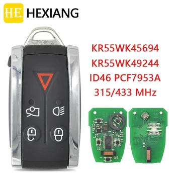 Авто Дистанционно Ключ HE Xiang за Jaguar 2009-2012 XF XFR за XK XKR 2010-2013 FCCID KR55WK49244 ID46 PCF9753 315 434 Mhz Keyless Go