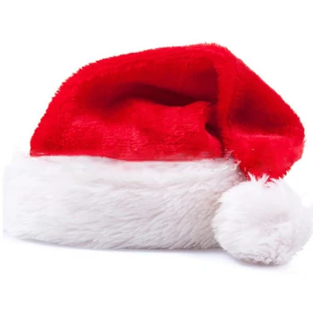 Коледна плюшен Коледна шапка за възрастни, голяма топка, плюшен Коледна Червена шапка на Дядо Коледа, за да проверите за Коледен фестивал, Декор