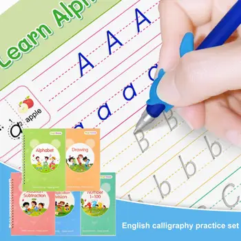 Тетрадка за практикуване на калиграфия Подобряване на умения за писане при деца с помощта на многократно комплекта тетрадки с рифлениями за училище