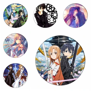 Sword Art Онлайн, икони на раницата за cosplay, брошка-жени SAO Kirigaya Kazuto, колекция Юки Асуны, Нагрудная шнола за дрехи