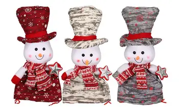 Коледен подарък чанта за кукли, детски празничен подарък чанта с завязками, Коледна множество чанта за съхранение на кукли-снежен човек, украса