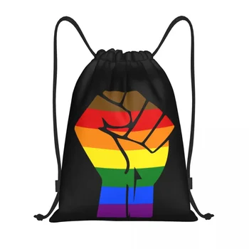 Black Lives Matter Fist ЛГБТ Pride Plag Раница На съвсем малък Спортен Спортна Чанта за Жени, Мъже, Лесбийки, Гейове, Тренировъчен Раница