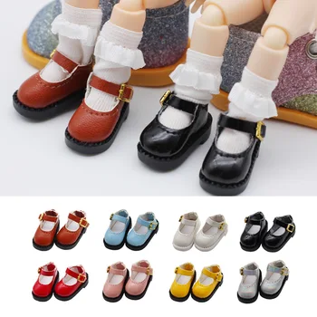 Обувки на принцесата Кожени Обувки, Подходящи за Кукли 1:12 Molly GSC BJD DOD Аксесоари за кукли Сандали Obitsu11 Аксесоари за дрехи и Играчки