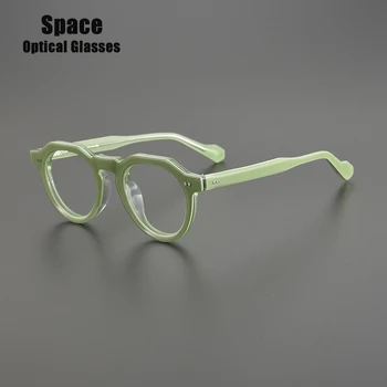 Модни ацетатные очила ръчно изработени ръчно изработени рамки за мъже, висококачествени Ретро оптични очила при Късогледство, женски персонални очила
