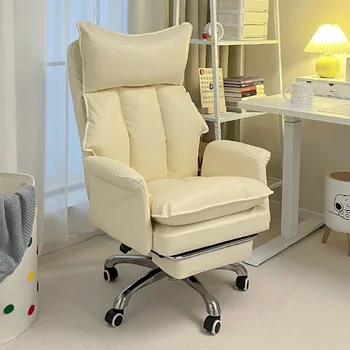 Мобилно масажно офис стол, Бяла Детска възглавница, Ергономичен дизайн и Модерни колела, Игралното стол, Еластична, мебели за дома Silla Gamer