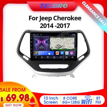 Разпродажба Tiebro Отстъпка 60% 2DIN Android10 Автомагнитола За Jeep Cherokee 2014 2015 2016 2017 Автомобилен Мултимедиен Плейър Стерео