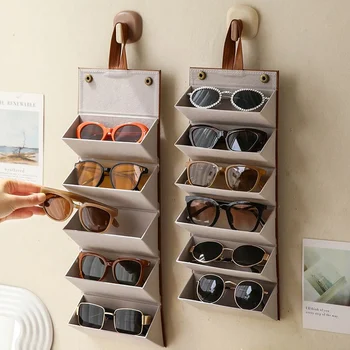 Калъф за съхранение на очила, многопластова чанта за слънчеви очила, подвешенная на стената, Смени устойчива на натиск сгъване чанта за слънчеви очила