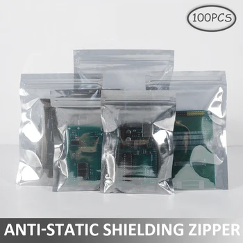 100шт Антистатических защитни калъфи на цип ESD Антистатични набор от инструменти Самоуплотняющиеся чанти за електронни аксесоари