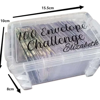 Опаковки комплект от 100 пликове Challenge Лесен и забавен начин да си спестите 5050 долара Бюджетен набор от Savings Challenge с парични конвертами За изготвянето на бюджета