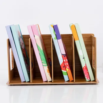 Настолни списания и книги със собствените си ръце от дърво За съхранение на стелажи за съхранение на книжарници витрини Настолен органайзер Мрежа за влакчета за библиотечка