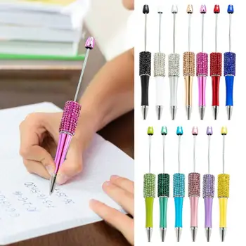 Химикалка химикалка с кристали, украсени с мъниста, Корпус и бензиностанция, Прибиращ се химикалка химикалка с валяк, студентски канцелярская писалка за писане