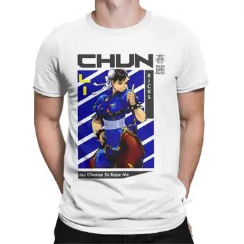 Мъжка тениска за видео игри, Чун Ли, забавни тениски от 100% памук, тениски с кръгло деколте, Дрехи с къс ръкав, по-Големи размери
