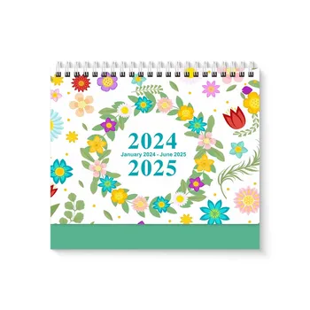Канцеларски материали в 2024 година Настолен календар Дневник Органайзер за дневния ред на Английски Календар Хартия за настолен календар
