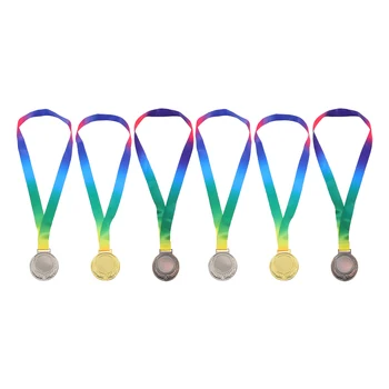 6шт Златни пластмасови бебешки награди-медали За победителите в спортните състезания, чанти за партито, награди за детски игри на открито, детски игри, части за играчки