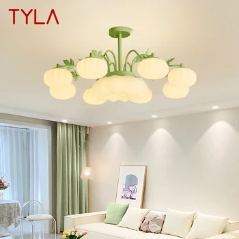 TYLA Модерна Led Таван Полилей Креативен Дизайн, Зелена Подвесная Лампа за Дома Спални Хол