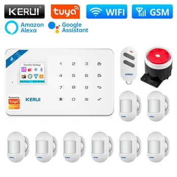 KERUI W181 Sasha Smart WIFI GSM Централен блок Панел алармена Система за домашно сигурност, Защита от сух Приложение Smart Life Управление на трафика