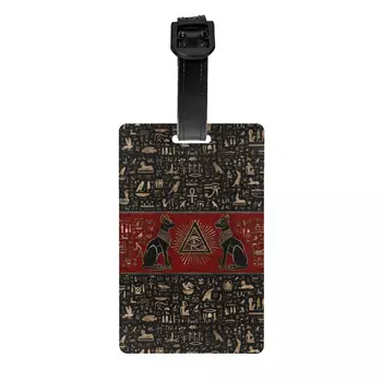 Багажная етикет Ancient Egypt Eye Of Horus за куфари с удоволствие египетските багажными бирками Bastet Cat Privacy Cover ID, Label