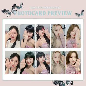 KPOP (G) Фотокарточки I-DLE QUEENCARD ms7.0 поръчка, Двустранни карти LOMO с ярка фолио, събиране на фенове gidle MiYeon YuQi SoYeon