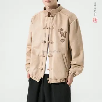 2023 пролет есен мъжко палто в китайски стил с диск деформира костюм от епохата на тан подобрена модерно яке в стил ретро национален костюм tide zhongshan w14