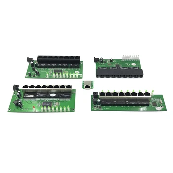 OEM фабрика direct mini fast 10/100 8-портов мрежови комутатор Ethernet lan hub двуслойни печатни такса 2 rj-45 1 * 8pin главното пристанище