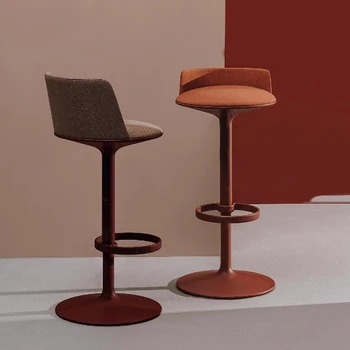 Луксозен бар стол Nordic, Метално дизайнерско кафене, Завъртане на облегалката, лесно модерно кресло за отдих, поставка за крака, мебели Sandalye