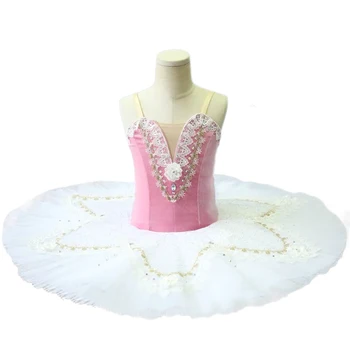 2023 Розова балетна пакетче с красиви цветя, професионален класически балет пакетче за момичета, детски балетната поличка на 