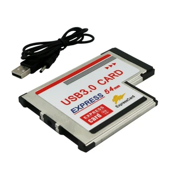 Новост-54 mm Express Card USB 3.0 PCMCIA С Две 2 Порта Скорост на Трансфер До 5 Gbit/s 480/1,5/12 Mbps Адаптер Express Card За лаптоп