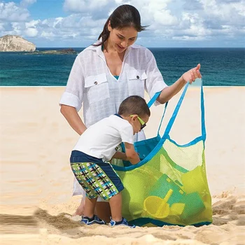 Чантата е Много голяма мрежа чанта за съхранение на дреболии на открито Окото плажна чанта Класическа модерна чанта за съхранение на детски играчки за плуване Нова