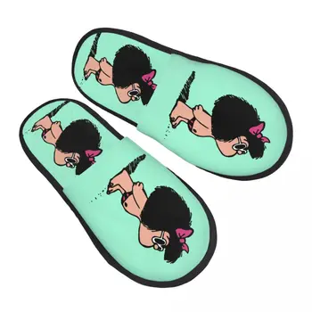 Mafalda С купальником, Зимни Плюшени чехли, домашни Меките кожени чехли с шарките на Kawai, нескользящие пързалки