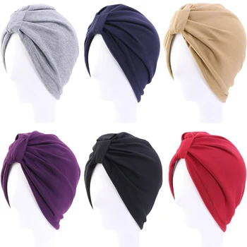 Дамски мюсюлманска шапка, Hijabs, Тюрбан, Еластична плиссированная шапчица, шапки от косопад, Химиотерапия при рак, Дамски Аксесоари за коса, мюсюлмански шал, шапка