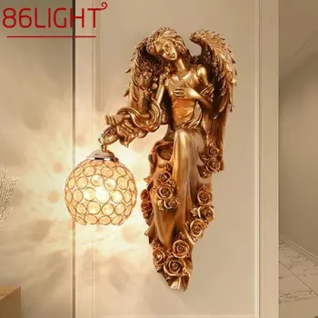 86LIGHT Съвременен вътрешен стенен монтаж лампа LED Angel Gold Творчески Европейския тела-аплици от смола, за дома, хол, спалня