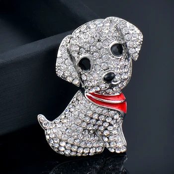 SINLEERY красиви кристални брошки във формата на кучета, женски игли, сватбени аксесоари, модни бижута