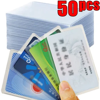 1-50 броя PVC Карти Протектор Матиран Прозрачен Калъф За Кредитни Идентификационната Карта Антимагнитный Притежателя Контейнер За пощенски Картички Чанта Калъф За Съхранение
