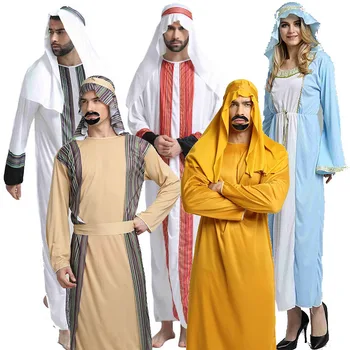 Възрастен Принц Арабски Арабски Костюм Мъжки Близък Изток Али Баба Шейх Хелоуин Костюми Пурим Карнавал Cosplay Съоръжения