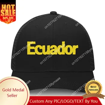 Шапка с бродерия на хартата на Еквадор, Мъжки Дамски Спортна бейзболна шапка, Дишаща мрежа, Летен козирка, шапки, Шапки с логото на поръчка.