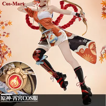 Cos-Mart Game Genshin Impact Yoimiya Cosplay костюм Сладко елегантно кимоно Униформи Дамски дрехи за ролеви игри S-XL