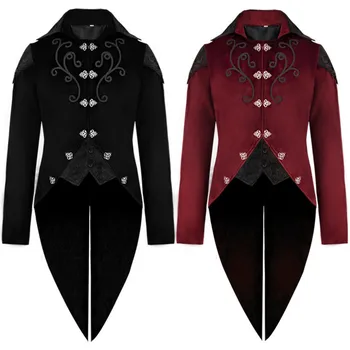 2023 Нов средновековен сако от велета с дълъг ръкав в стил Steampunk, Викториански костюми за мъже, фрак, ретро сватбен костюм, Нобелов cosplay