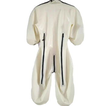 Женски Мъжки латексный гащеризон, гумени фетиш-дрехи с гънки на ръцете и краката, смирительная риза ръчна изработка S-LCM197
