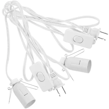 2 бр. Тел E12, вставная изход, Кристални сменяеми светлини, Пластмасов кабел с бял захранването за