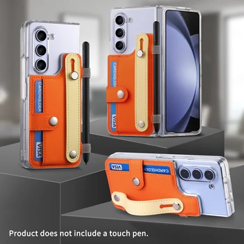 Прозрачни гривни, джоб за карти, калъф за Samsung Galaxy Z Fold 5, модерен, оригинален корейски защитен калъф за Fold5