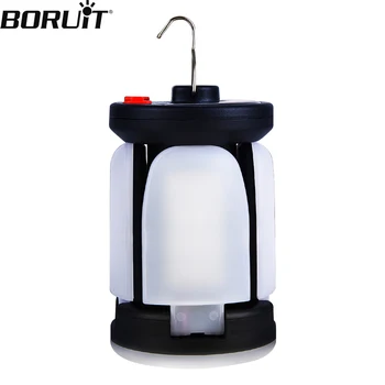 Led фенер BORUiT за къмпинг, USB Акумулаторна Авариен лампа, Окачена лека нощ, Водоустойчив Открит Сгъваема Лампа за лагер на палатки