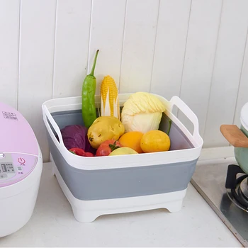 Кошница за миене на Съдове, кухненски сливи за съхранение на плодове, Многофункционална сгъваема мивка за кухня Caravan Boats Camper Car RV