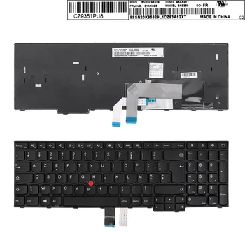Френска Клавиатура на Лаптоп AZERTY За Lenovo Thinkpad E550 E550C E555 E560 E565 E560C SN20K95329 Черна с Показалеца