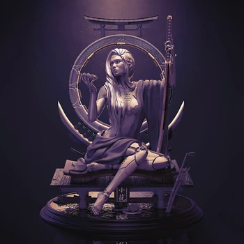1/24 древна жена седи фигурка от смола на Модела комплекти Миниатюрен gk В Разглобено Формата на Неокрашенный