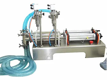 Най-новата пневматична полуавтоматична машина за бутилиране на течен сапун Softdrink с двойни глави за продажби на едро