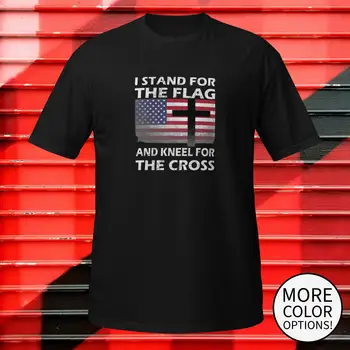 Тениска Stand for the Flag с Коленопреклоненным Кръст Патриотичната Вяра