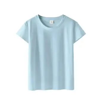 Однотонная Основна Женска тениска Ежедневна цвят С Къс ръкав